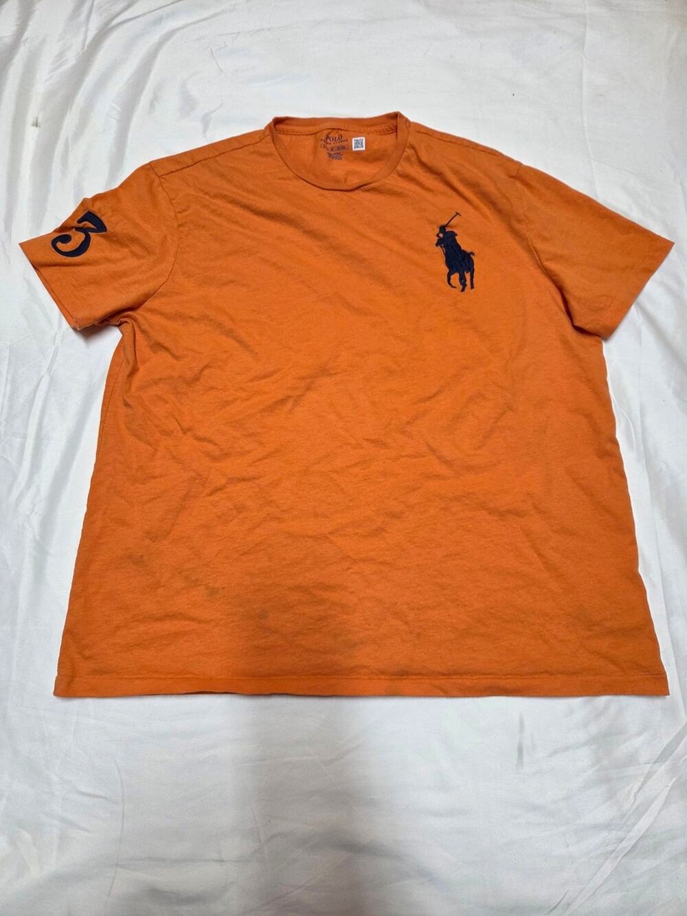 Polo by Ralph Lauren Orange Short Sleeve Tee with Navy Big Pony